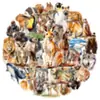 50 adesivos transparentes realistas de animais para decoração transfronteiriça de garrafas de água, malas, computadores, dioramas, agendas e materiais de aprendizagem infantil