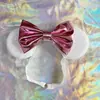 Acessórios de cabelo novos com laço de lantejoulas para crianças, tiara decorativa para parque de diversões, faixa de cabelo elástica ajustável de nylon