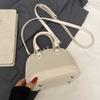 Bolsa Shell de Mão Estilo Nicho Retrô Coreano Costura em Cores Contrastantes Elegante Combina com Tudo Textura de Alta Qualidade Bolsa Transversal para Mulheres