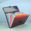 Bolsa Portátil Plegable A4 con 13 Compartimentos, Gran Capacidad, Carpeta de Archivos Multicapa, Portadocumentos Impermeable de PP con Patrón Diagonal para Documentos de Oficina y Estudiantiles