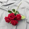 Simulação de veludo rosa única 4 rosas casamento auditório arranjo de flores decoração shopping hotel arranjo de flores flores falsas