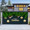 Tela de tapiz para puerta de garaje exterior navideña, tela de fondo para decoración de fiestas navideñas con tela colgante, tamaño grande