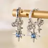 Pendientes de Estrella de Ocho Puntas Azul Frío Minimalistas Clavos Simples Dulces Frescos Personalidad de Chica Picante Moda Nicho Pendientes