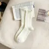Calcetines de encaje con diseño de hongos para mujer, otoño e invierno, de caña media, color liso, espigas de trigo, combinan con todo, otoño e invierno, engrosados, cálidos, con rizo, calcetines para mujer, primavera y otoño