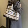 Bolso de Hombro Casual de Felpa de Gran Capacidad Estilo Étnico Estilo Coreano, Bolsa de Compras para Salidas, Bolso Tote Chaleco para Estudiantes