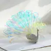 Cartão de felicitações tridimensional de aniversário pavão dos sonhos pavão criativo escultura em papel feita à mão mensagem de bênção de Ação de Graças Amazon cartão pequeno atacado