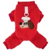 Ropa para perro mascota con correa, nuevo atuendo cálido de dibujos animados lindo para otoño e invierno para Teddy, chaqueta de forro polar de cuatro patas de chef perro 26