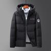 Inverno novo pato branco para baixo jaqueta encapuzada para baixo homens jovens engrossados da moda jaqueta curta para baixo à prova de frio
