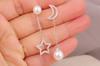 Pendientes Asimétricos Xingyue Pendientes de Perlas Pendientes Simples Elegantes Estilo Coreano Pendientes Zircón AAA Lote Directo de Fábrica