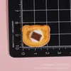 Mini Tostada Pan Comida Juguete Serie Resina Accesorios Pegamento de Crema DIY Funda de Teléfono Llavero Pasador Materiales Al por Mayor