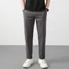Pantalones Casuales de Algodón Puro para Hombre, Ajuste Delgado Primavera y Verano, Elástico Holgado, Estilo Juvenil de Moda Nuevo 2026, Pantalones Cortos para Hombre