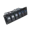 Interruptor de 6 Furos para Carros e Barcos 12-24V Painel com Luz Azul Modificação de Carro Interruptor Basculante Multi-Posição para Iate
