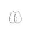 Aretes clásicos populares europeos y americanos transfronterizos de acero de titanio con diamantes en forma de corazón, elegantes, combinables con todo, modernos, con diamantes coloridos, amor, aretes exagerados