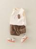 Ropa para Niños Huzhou Zhili Conjunto de Verano para Niños Estilo Coreano Algodón Puro Bebé de un Año Mangas Cortas Ropa Delgada de Verano para Niños