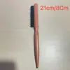 Peine de Dientes Finos Peinado Peine de Cerdas de Cerdo Estilizado Esponjoso Mango Largo Maquillaje Punta Cola Peine Rizador de Cabello Cuidado Especial del Cabello