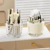 Caja de Almacenamiento Cosmético de Alta Gama Lujo Ligero para Escritorio Almacenamiento de Brochas de Maquillaje Cubo de Almacenamiento a Prueba de Polvo para Tocador Giratorio