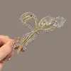 Pinza Grande de Tiburón Estilo Coreano con Pedrería y Baño de Aleación, Nuevo Modelo Verano 2025, Hecho en Yiwu, Accesorio para el Cabello Fresco y Dulce