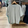 Suéter Casual de Tricô Costurado com Gola Redonda Estilo Japonês para Homens e Mulheres/Suéter de Manga Curta 26 Novo Modelo Primavera/Verão 481726