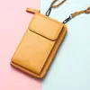 Nova Bolsa de Celular de Verão 2024 Feminina Cor Sólida Multifuncional Zíper Botão de Pressão Mini Bolsa Transversal Carteira Bolsa Tudo-em-Um