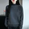 Outono 2026 Novo Suéter Feminino de Tricô Pulôver Letra com Pedraria Embutida Gola Meia-Alta Suéter Feminino Camada Base Suéter Tamanho Plus Manga Longa