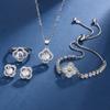 Moissanite colar de clavícula feminina cadeia de clavícula moda coreana popular micro incrustado zircão Clover pingente acessórios por atacado