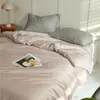 Conjunto de Capa de Edredom e Fronha de Luxo Leve 60S Lenzing Tencel para Cama de Solteiro 180X220 Capa de Edredom Adequada para Dormir Nu, Roupa de Cama de Seda Gelada Lyocell