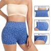 Shorts Deportivos de Verano de Cintura Alta con Control de Abdomen de Venta Caliente Transfronterizo Europeo y Americano, Shorts Durazno con Estampado de Leopardo, Shorts para Correr, Fitness, Yoga