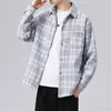 Jaqueta Xadrez Versátil Masculina 2026 Estilo Americano Casaco Casual Tendência Nova Chegada