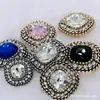Botão de Metal Botão de Diamante Botão Quadrado Retro Francês Luxo Elegante Botão Decorativo Casaco Suéter Suéter de Tricô Quadrado Diamante