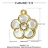 Oro Francés Dos Tonos Corazón de Melocotón Rosa Colgante DIY de Acero Inoxidable Aretes de Flor Margarita para Mujer Colgante de Joyería de Acero de Titanio