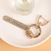 Chaveiro de Carro Cheio de Strass Quente Chaveiro de Casal Pingente de Bolsa Anel de Chaveiro de Diamante DIY