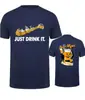 [Código Europeo Transfronterizo] Camiseta de Cuello Redondo Algodón Puro 180g Patrón de Coche y Cerveza--Personalizado