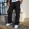 2026 Amazon Verano para Hombre Estilo Callejero Americano Versátil Múltiples Bolsillos Pantalones Casuales de Moda Sueltos Pantalones Cargo En Stock