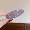 Accesorio para el cabello de cristal de diamantes completos azules para mujer, pinza lateral, pinza BB, pasador brillante, pinza para el cabello de lujo ligero, pinza para flequillo de lazo