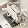 Suporte para facas e prateleira de armazenamento, porta-utensílios de cozinha multifuncional, tábua de corte integrada, suporte magnético para facas, suporte para tábua de corte de bancada para facas de cozinha