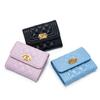 Billetera Plegable Corta de Piel de Oveja para Mujer, Sentido de Alta Gama, Piel Genuina Nueva, Diamante Pequeño Estilo Chanel, Billetera para Monedas Pequeña y Ultradelgada, Portatarjetas