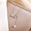 Gargantilla ajustable de moda con mariposa, destellos de diamantes y flores, collar con personalidad