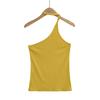 Estilo Puro e Sensual, Roupa Externa Justa que Valoriza a Silhueta para Garotas Quentes, Sexy Gola Halter, Regata Sem Mangas com Ombro Caído