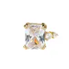 Venda quente transfronteiriça Europeu e Americano luxo leve quadrado diamante de alto carbono anel feminino Anel simples fino com banda decorada com pequenos diamantes acima e abaixo do anel