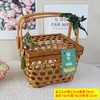 Festival del Bote del Dragón Té Horneado Nuevo Estilo Chino Tamal Cesta Portátil Cesta de Bambú Huevo de Pato Salado Caja de Regalo de Hotel Especial