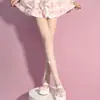 Medias de Mariposa Dulces, Estilo Delgado de Verano, Patrón de Diamantes, Estilo Ballet con Cordones, Medias Lolita, Calcetines Jacquard Cruzados