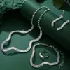 Conjunto de Joias Europeu e Americano Transfronteiriço Deslumbrante com Pedras Totais Corrente de Garra Colar Moda Conjunto de Joias com Zircônia Sintética Conjunto de Decoração