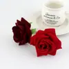 Pasador de Terciopelo con Borde Enrollado de Flor de Rosa Transfronterizo Pasador de Novia Rojo Retro Accesorios para el Cabello de Flores Artificiales Tocado de la Dinastía Han