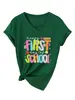 Feliz Primer Día de Amazon Ebay Sitio Independiente Moda Casual Camiseta de Manga Corta con Cuello en V para Mujer Capa Base