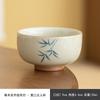 Mesa de hielo bambú pintado a mano hoja boca ancha taza individual taza de té de cerámica juego de té taza de té taza de té celadón kung fu pintado a mano maestro