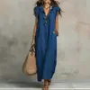 2026 Lojas Independentes Europeias e Americanas Amazon AliExpress Vestido Longo Primavera/Verão 2026 Novo Mangas Bufantes Estilo Boêmio