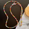 Ins Cuentas de Colores Lazo Niña Cadena Colgante de Cuentas Cadena Correa para Lanyard de Teléfono Móvil Bolsa Larga Universal ccd