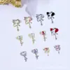 Arte de Uñas Nueva Belleza Chica estrella y luna varita mágica circón corazón bastón Color estrella y luna joyería metálica