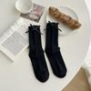 Meias de Alfinete Meias de Comprimento Médio Infantis Estilo Japonês Primavera e Verão Branco Leite Laço JK Combinação Total Estilo Ballet Estilo Miu Cano Longo