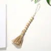Ins Amazon Pastoral Europeu e Americano Corda de Cânhamo Contas de Madeira Pingente Cordão Decorativo Guirlanda de Contas de Madeira Suspensa